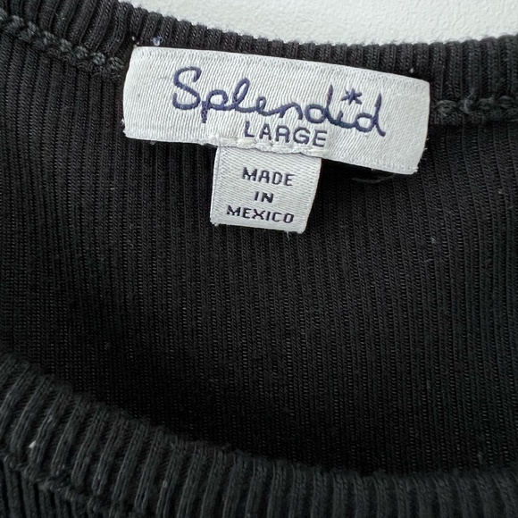 Splendid Classic Ribbed Tank Top - Black - Picture 2 of 2